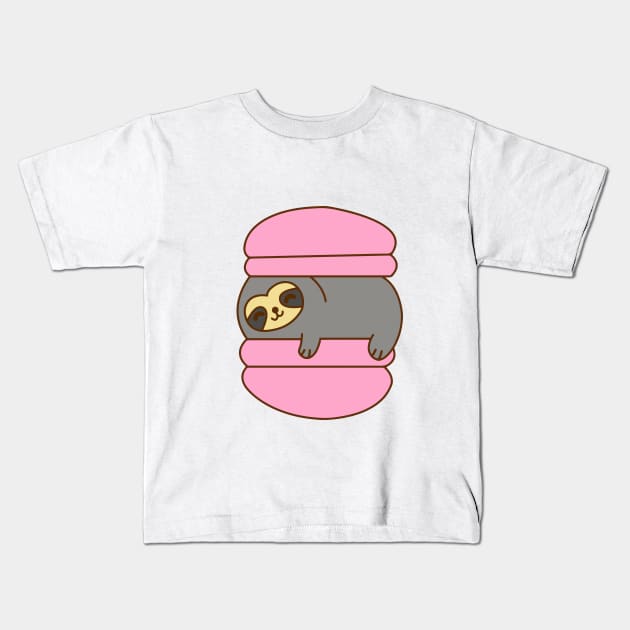 Macaron Sloth Kids T-Shirt by mintcorner